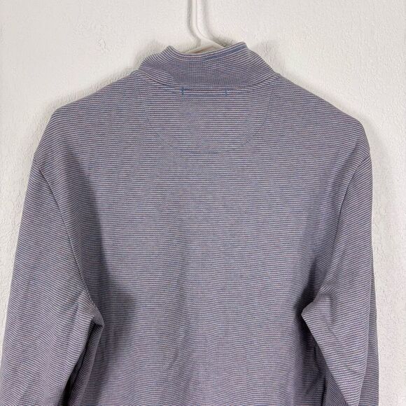 Vineyard Vines Blue & Pink Striped Quarter Zip Pullover Sweatshirt Men's M - Picture 7 of 9